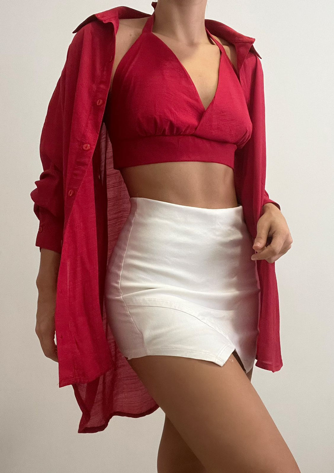 Camisera Con Crop Top Solo Fondo