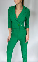 Enterizo Manga 3/4 Unicolor