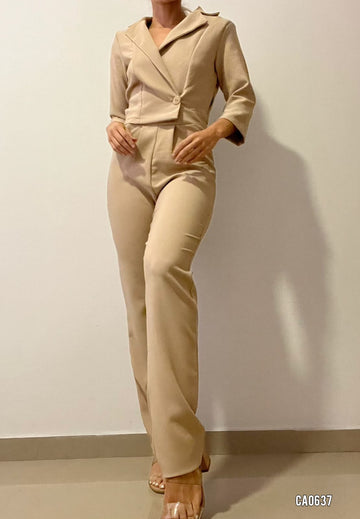 Enterizo Manga 3/4 Unicolor