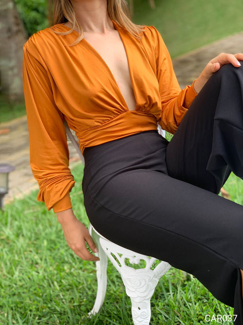 Body Manga Larga Escote Busto