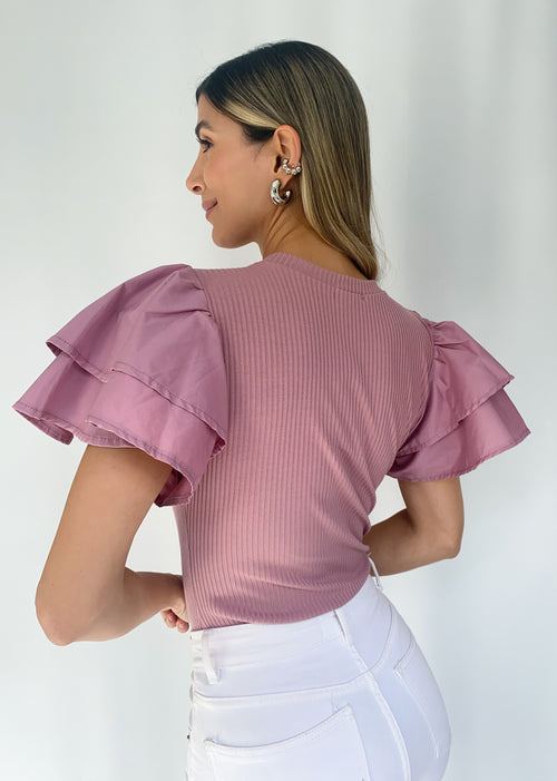 Body Rib Manga Corta Popelina Bolero