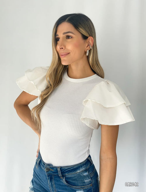 Body Rib Manga Corta Popelina Bolero