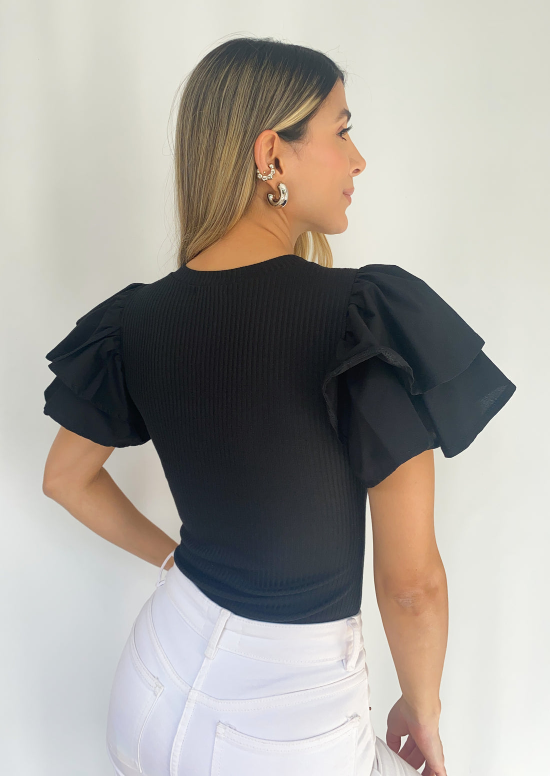 Body Rib Manga Corta Popelina Bolero