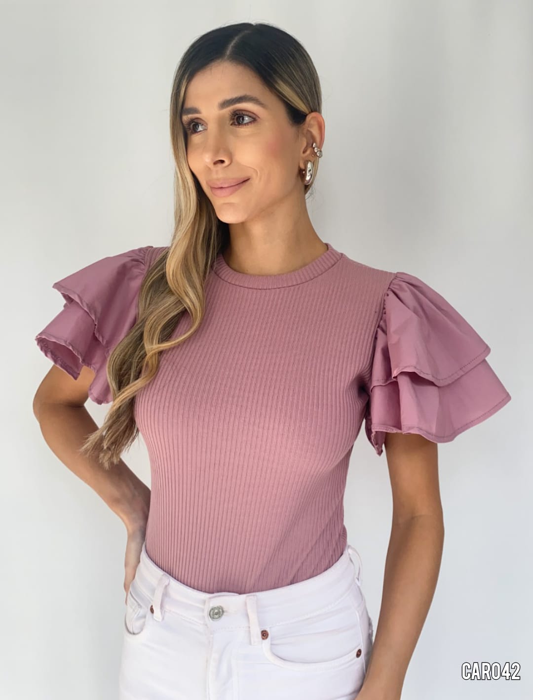 Body Rib Manga Corta Popelina Bolero