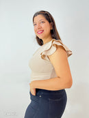 Blusa Rib Manga Corta 2 Boleros Plus