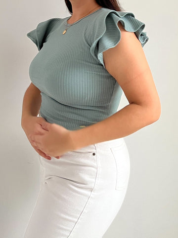 Blusa Rib Manga Corta 2 Boleros Plus