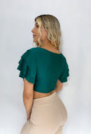 Blusa Manga Bolero Escote Nudo