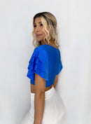 Blusa Manga Bolero Escote Nudo