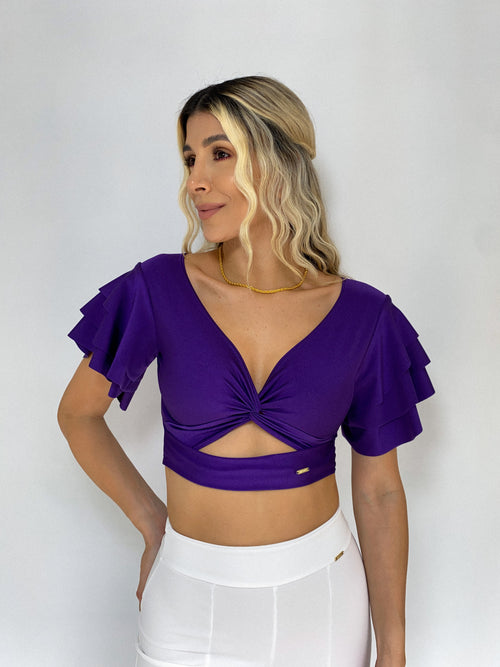 Blusa Manga Bolero Escote Nudo