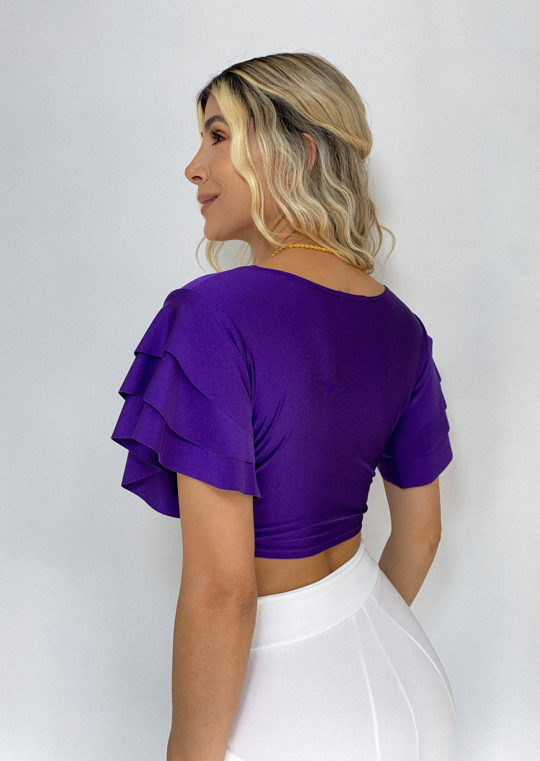 Blusa Manga Bolero Escote Nudo
