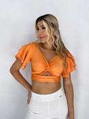Blusa Manga Bolero Escote Nudo