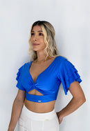 Blusa Manga Bolero Escote Nudo