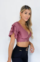 Blusa Manga Bolero Escote Nudo