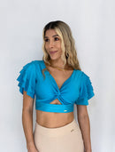 Blusa Manga Bolero Escote Nudo