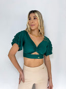 Blusa Manga Bolero Escote Nudo