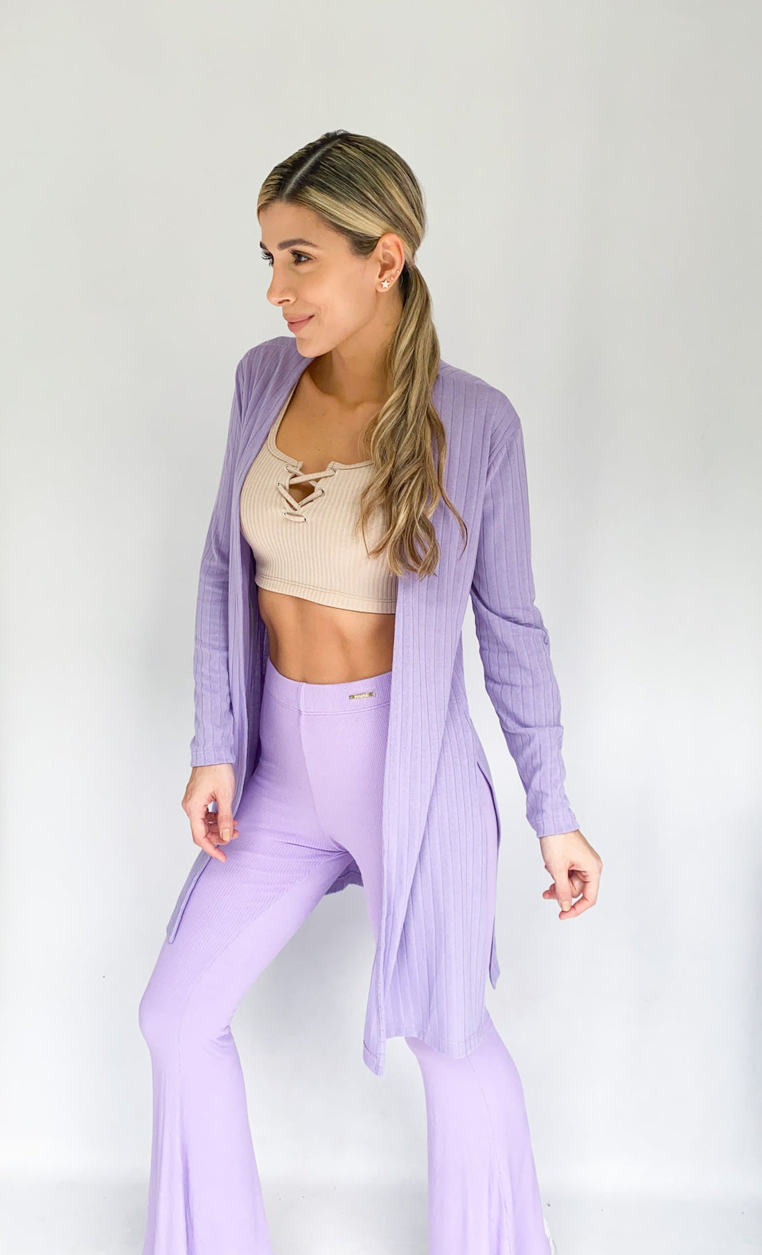 Kimono Manga Larga Rib Solo Fondo