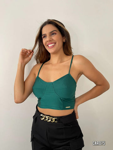 Blusa corta de tiras con copa