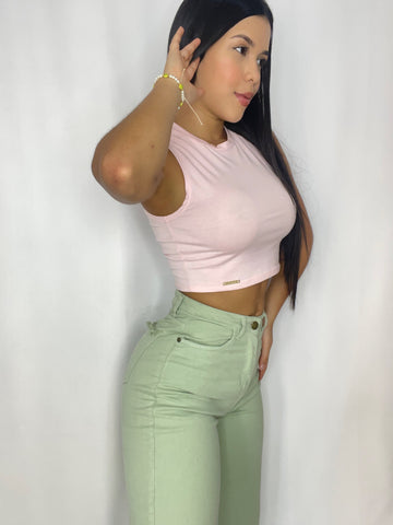 Blusa Corta Sisa Unicolor