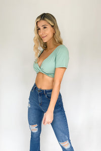 Blusa Manga Corta Cruzado Delantero