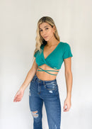 Blusa Manga Corta Cruzado Delantero