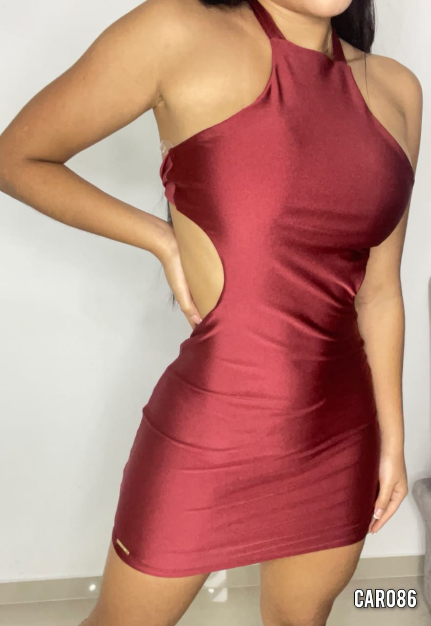 Vestido Manga Sisa Amarrar Cuello