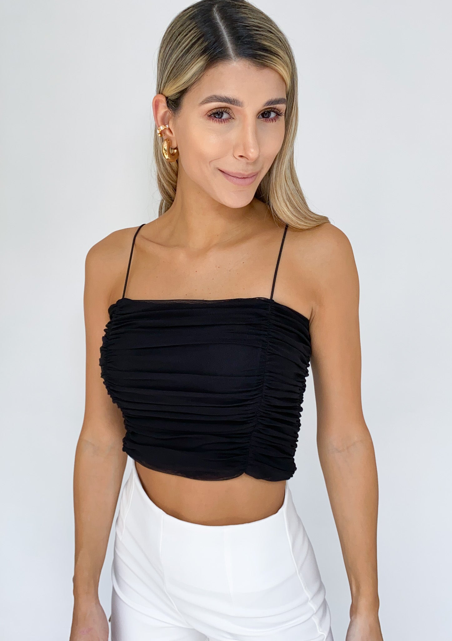 Blusa Straple Zurcida Tira Resorte