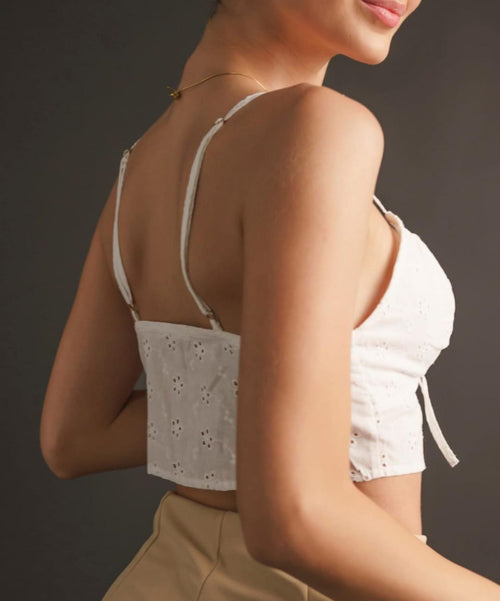 Blusa Corta Hoja Rota Tiras