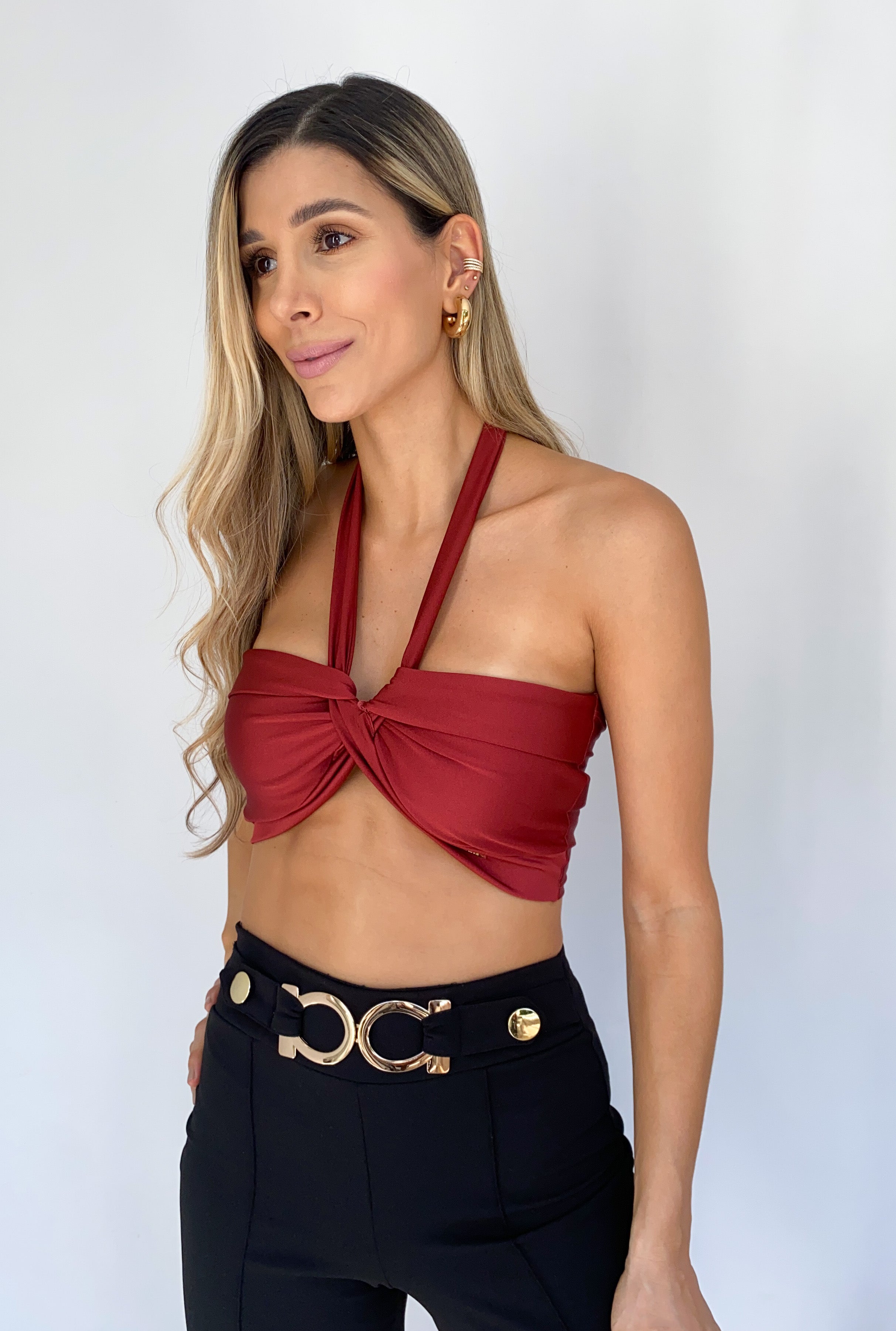 Crop Top Amarrar Cuello