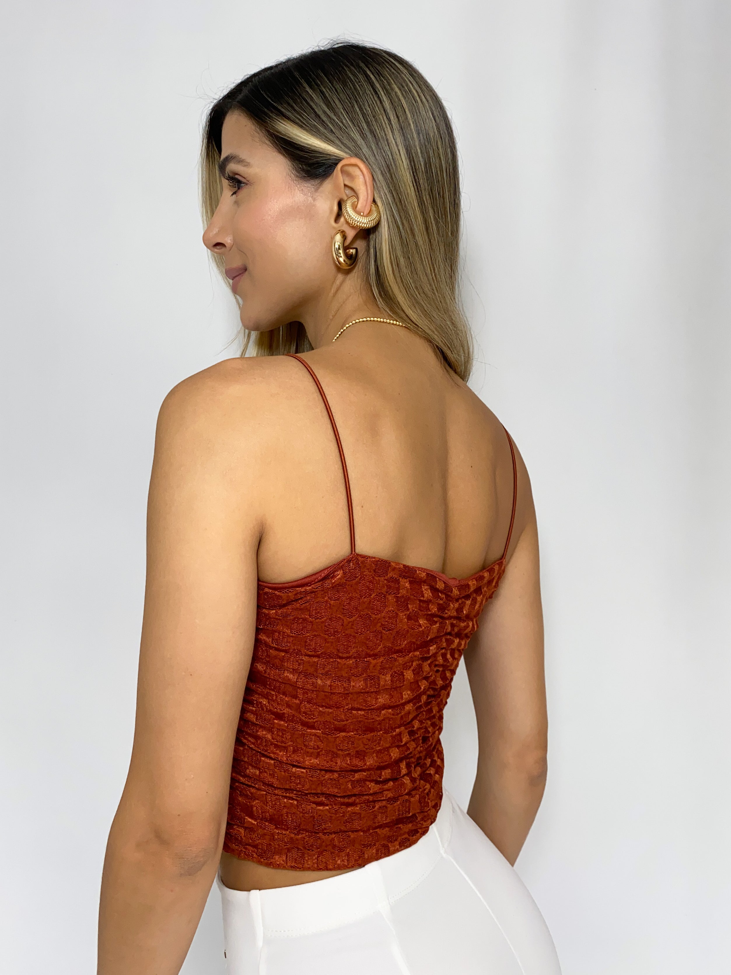 Blusa Runchada Tiras Mayatex