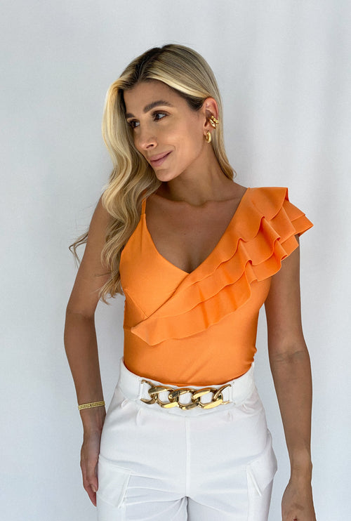 Blusa Manga Asimetrica Unicolor Bolero