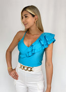 Blusa Manga Asimetrica Unicolor Bolero