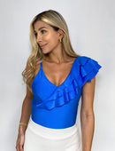 Blusa Manga Asimetrica Unicolor Bolero