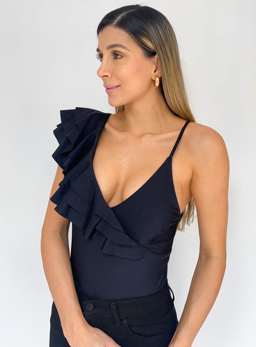 Blusa Manga Asimetrica Unicolor Bolero