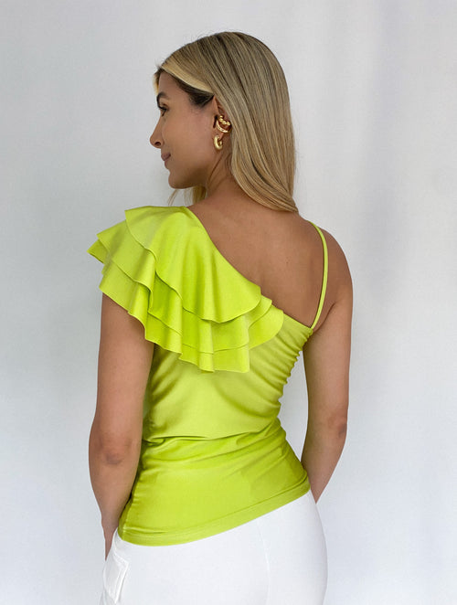 Blusa Manga Asimetrica Unicolor Bolero