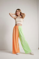 Pantalon Combinado Plizado