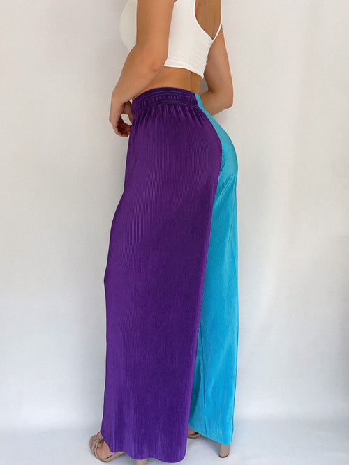 Pantalon Combinado Plizado