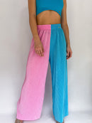 Pantalon Combinado Plizado