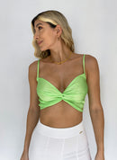 Croptop Tiras Anudado Plizado