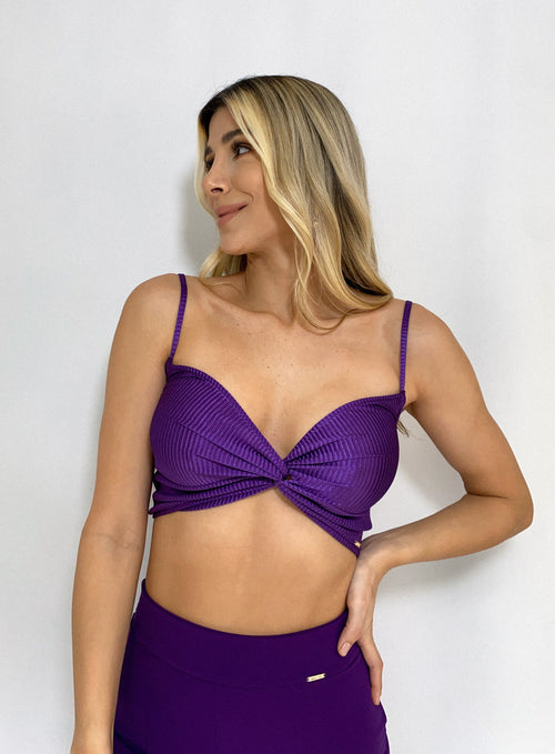 Croptop Tiras Anudado Plizado