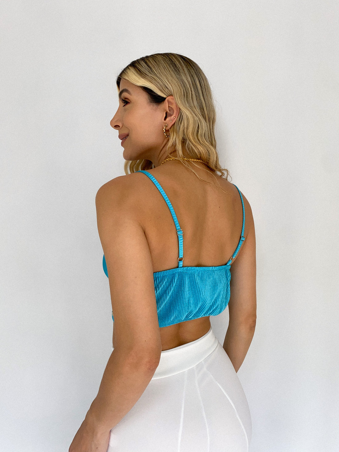 Croptop Tiras Anudado Plizado