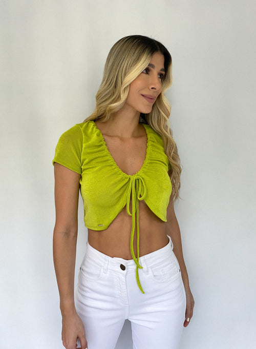 Blusa Manga Corta Cuello Zurcido Escote