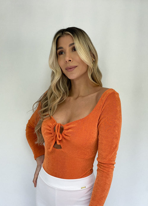 Body Manga Larga Recogido En Busto