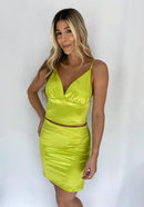 Crop Top Copa Tiras Satinado