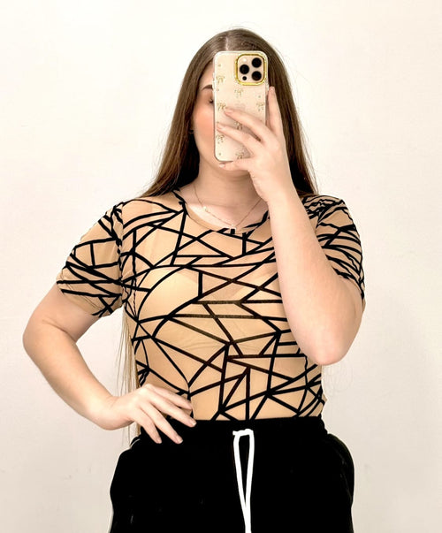 Body Manga Corta Estampado Mayatex Plus