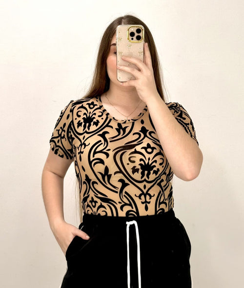 Body Manga Corta Estampado Mayatex Plus