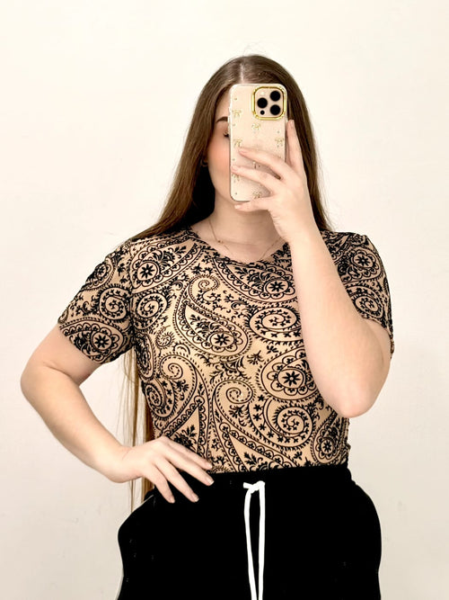 Body Manga Corta Estampado Mayatex Plus