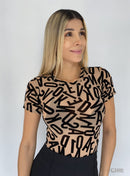 Body Manga Corta Estampado Mayatex