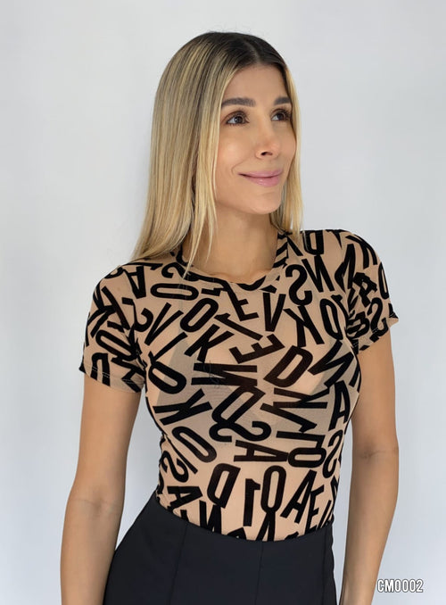 Body Manga Corta Estampado Mayatex