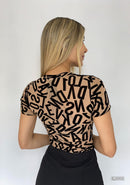 Body Manga Corta Estampado Mayatex