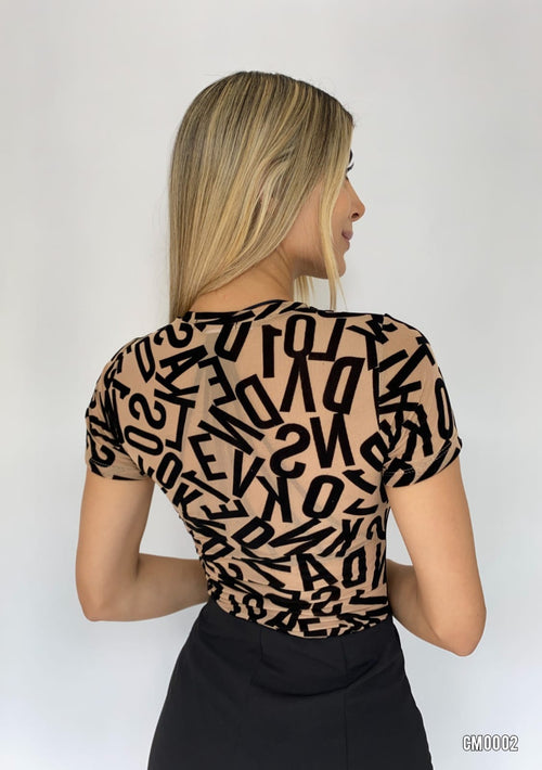 Body Manga Corta Estampado Mayatex